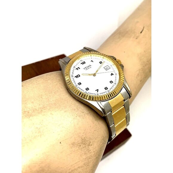 Yema Paris Unisex Watch YE159 Quartz White Dial Two Tone Stainless Steel 36mm - Picture 5 of 14